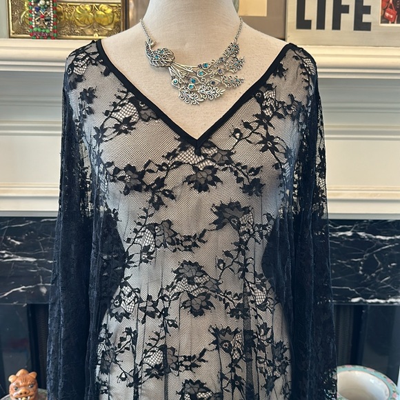 NWT sheer black lace Kimono - Picture 2 of 6